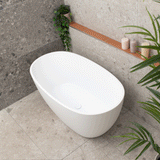 Byron Egg 1300mm Oval Freestanding Bath, Matte White