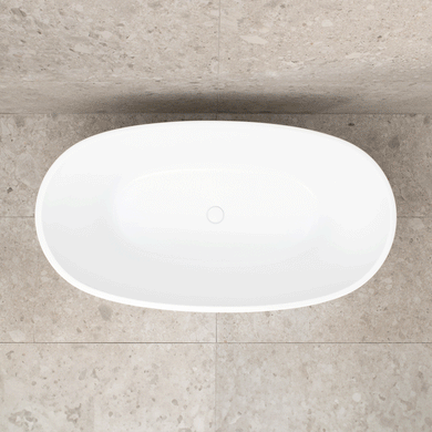 Byron Egg 1300mm Oval Freestanding Bath, Gloss White