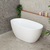 Byron Egg 1300mm Oval Freestanding Bath, Matte White