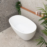 Byron Egg 1300mm Oval Freestanding Bath, Matte White