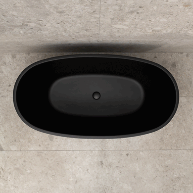 Byron Egg 1400mm Oval Freestanding Bath, Matte Black