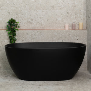 Byron Egg 1400mm Oval Freestanding Bath, Matte Black