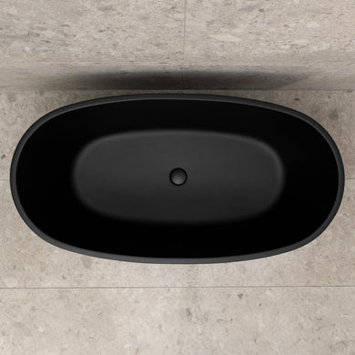 Byron Egg 1400mm Oval Freestanding Bath, Matte Black