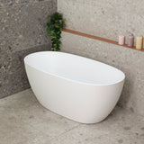 Byron Egg 1400mm Oval Freestanding Bath, Matte White