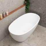 Byron Egg 1400mm Oval Freestanding Bath, Matte White
