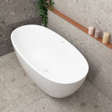 Byron Egg 1500mm Oval Freestanding Bath with Overflow, Gloss White