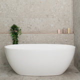Byron Egg 1500mm Oval Freestanding Bath, Gloss White