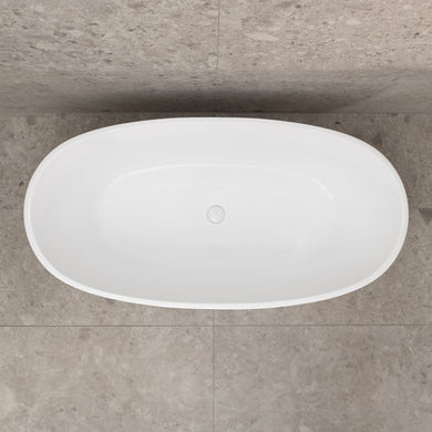 Byron Egg 1500mm Oval Freestanding Bath, Gloss White