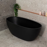 Byron Egg 1500mm Oval Freestanding Bath, Matte Black