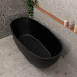 Byron Egg 1500mm Oval Freestanding Bath, Matte Black