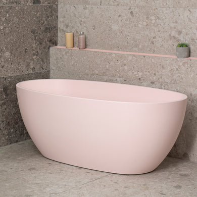 Byron Egg 1500mm Oval Freestanding Bath, Matte Light Pink - SPECIAL EDITION