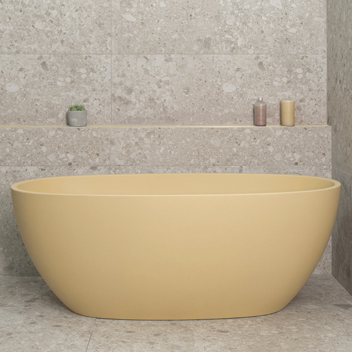 Byron Egg 1500mm Oval Freestanding Bath, Matte Vanilla Beige - SPECIAL EDITION