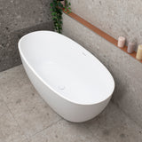 Byron Egg 1500mm Oval Freestanding Bath with Overflow, Matte White