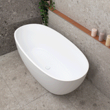 Byron Egg 1500mm Oval Freestanding Bath, Matte White