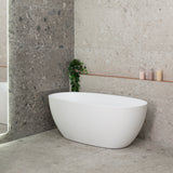 Byron Egg 1500mm Oval Freestanding Bath, Matte White