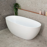 Byron Egg 1500mm Oval Freestanding Bath, Matte White