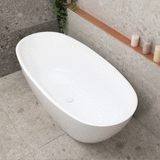 Byron Egg 1600mm Oval Freestanding Bath, Gloss White