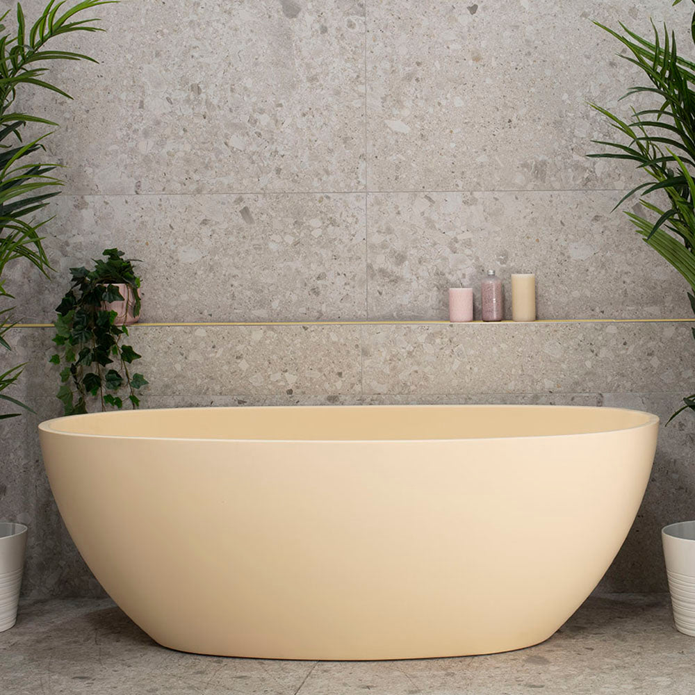 Byron Egg 1600mm Oval Freestanding Bath, Matte Baby Beige - SPECIAL EDITION