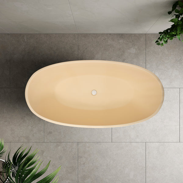 Byron Egg 1600mm Oval Freestanding Bath, Matte Banana Beige - SPECIAL EDITION
