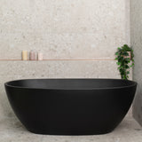 Byron Egg 1600mm Oval Freestanding Bath, Matte Black