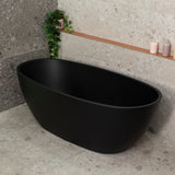 Byron Egg 1600mm Oval Freestanding Bath, Matte Black