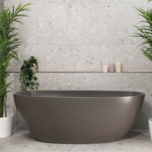 Byron Egg 1600mm Oval Freestanding Bath, Matte Charcoal Grey - SPECIAL EDITION