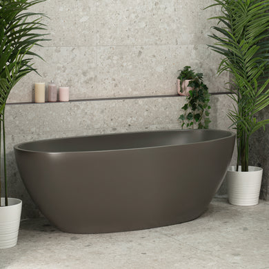 Byron Egg 1600mm Oval Freestanding Bath, Matte Charcoal Grey - SPECIAL EDITION