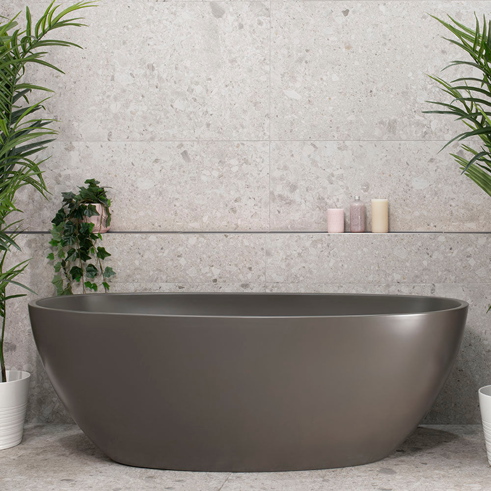 Byron Egg 1600mm Oval Freestanding Bath, Matte Charcoal Grey - SPECIAL EDITION