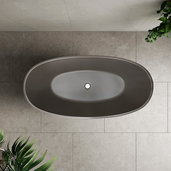 Byron Egg 1600mm Oval Freestanding Bath, Matte Charcoal Grey - SPECIAL EDITION
