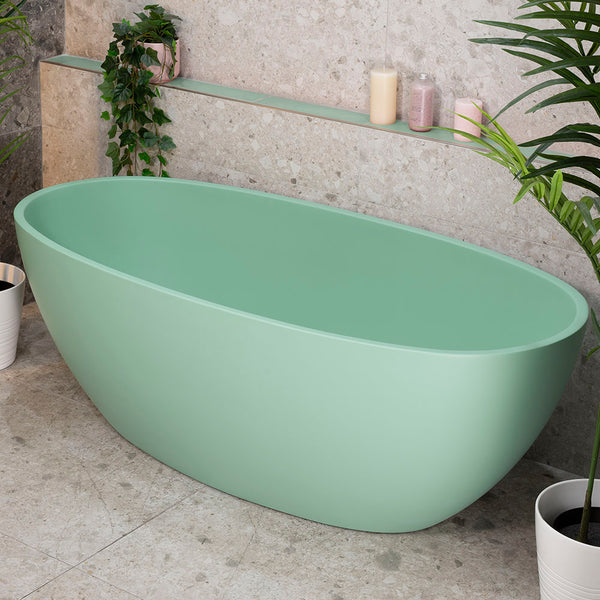 Byron Egg 1600mm Oval Freestanding Bath, Matte Mint Green - SPECIAL EDITION