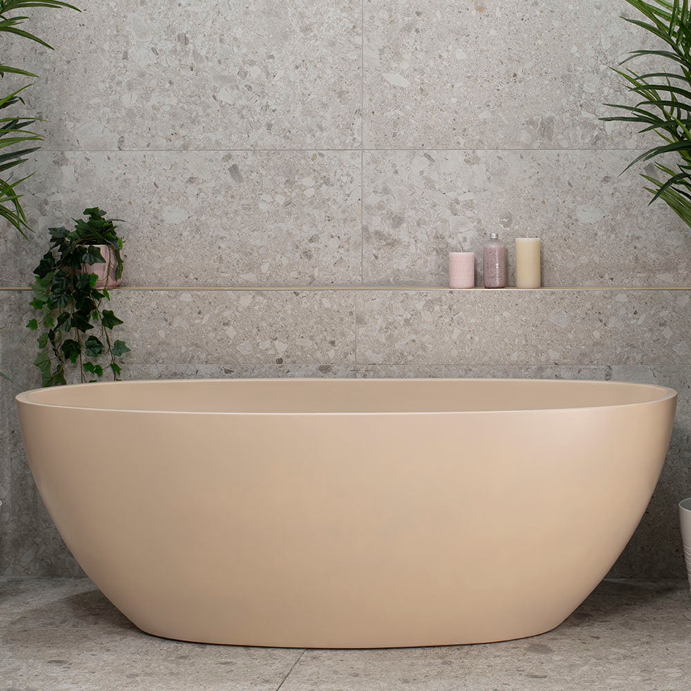 Byron Egg 1600mm Oval Freestanding Bath, Matte Vanilla Beige - SPECIAL EDITION