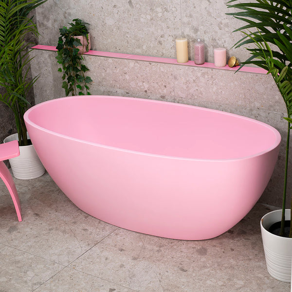 Byron Egg 1600mm Oval Freestanding Bath, Matte Pink - SPECIAL EDITION