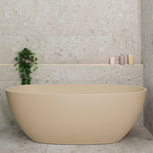 Byron Egg 1600mm Oval Freestanding Bath, Matte Vanilla Beige - SPECIAL EDITION