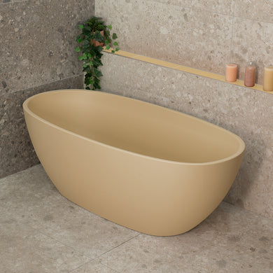 Byron Egg 1600mm Oval Freestanding Bath, Matte Vanilla Beige - SPECIAL EDITION