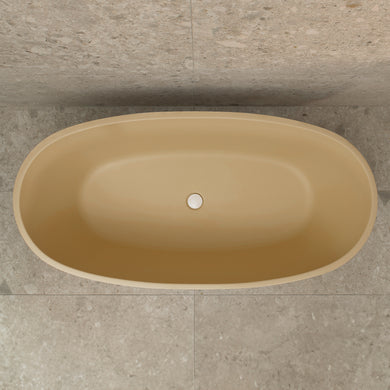Byron Egg 1600mm Oval Freestanding Bath, Matte Vanilla Beige - SPECIAL EDITION