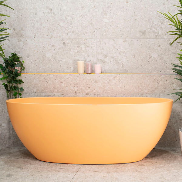 Byron Egg 1600mm Oval Freestanding Bath, Matte Golden Yellow - SPECIAL EDITION