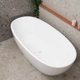 Byron Egg 1700mm Oval Freestanding Bath, Gloss White