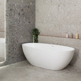 Byron Egg 1700mm Oval Freestanding Bath with Overflow, Gloss White