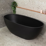 Byron Egg 1700mm Oval Freestanding Bath, Matte Black