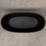 Byron Egg 1700mm Oval Freestanding Bath with Overflow, Matte Black