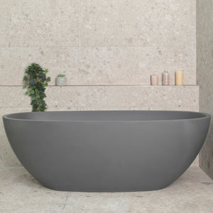 Byron Egg 1700mm Oval Freestanding Bath, Matte Charcoal Grey - SPECIAL EDITION