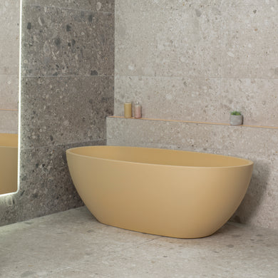 Byron Egg 1700mm Oval Freestanding Bath, Matte Vanilla Beige - SPECIAL EDITION