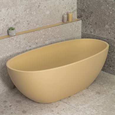 Byron Egg 1700mm Oval Freestanding Bath, Matte Vanilla Beige - SPECIAL EDITION