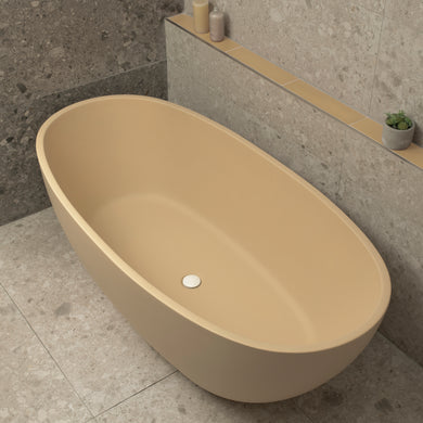 Byron Egg 1700mm Oval Freestanding Bath, Matte Vanilla Beige - SPECIAL EDITION