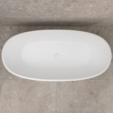 Byron Egg 1700mm Oval Freestanding Bath, Matte White