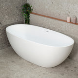 Byron Egg 1700mm Oval Freestanding Bath with Overflow, Matte White