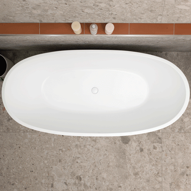 Byron Egg 1800mm Oval Freestanding Bath, Gloss White