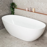 Byron Egg 1800mm Oval Freestanding Bath, Gloss White