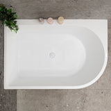 Arco Plus 1400mm left corner bathtub in gloss white, top view