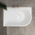 Arco Plus 1400mm Left Side Corner Bath, Matte White